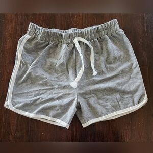 Gray Athletic Shorts with White Trim